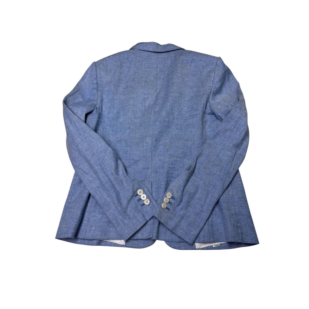 Banana Republic 2Pc Womens 10 W34 L27 Blue Linen Blend Classic Fit Blazer Jacket - Picture 9 of 16
